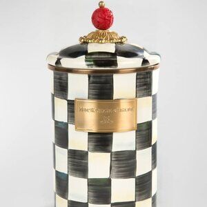 Mackenzie childs courtly check large canister new